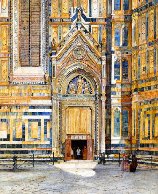 Porta dei Canonici, Duomo, Florence, vintage artwork by Henry Roderick Newman, 12x8" (A4) Poster