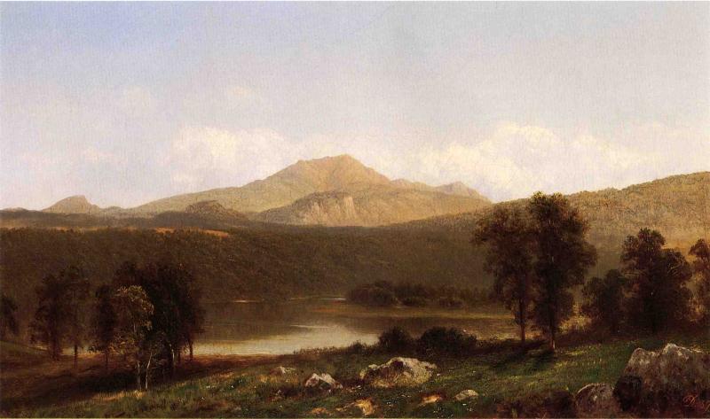 View of Mt. Lafayette, New Hampshire, vintage artwork by David Johnson, 12x8" (A4) Poster