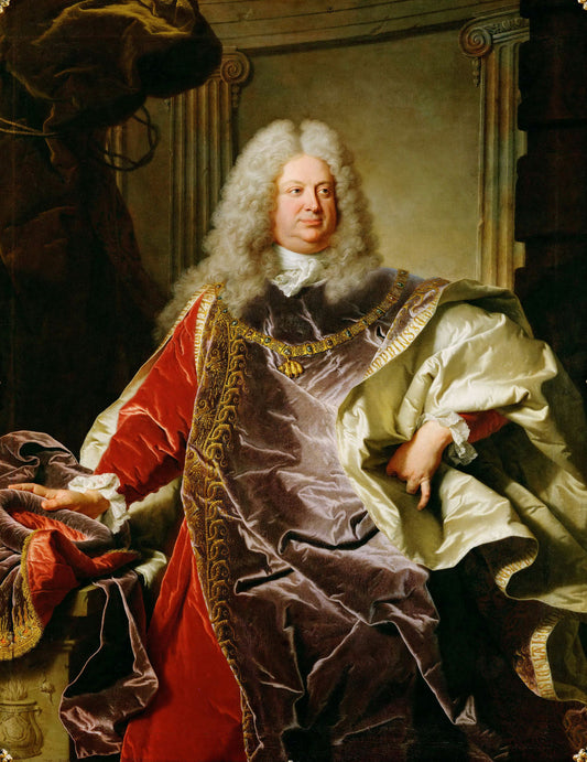 Portait of Count Sinzendorf, vintage artwork by Hyacinthe Rigaud, 12x8" (A4) Poster