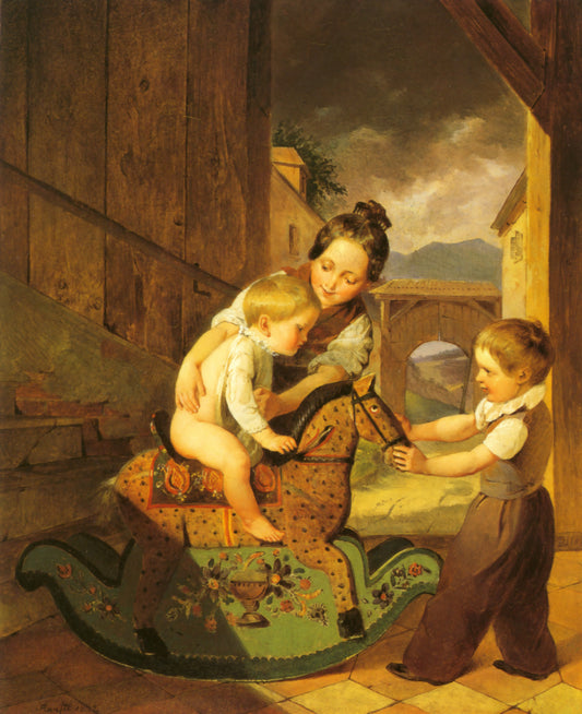 The Little Rider, vintage artwork by Johann Matthias Ranftl, A3 (16x12") Poster Print