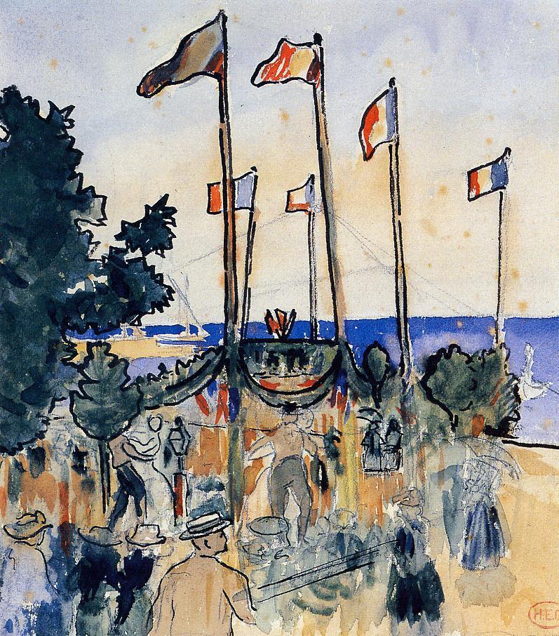 The Fourth of July by the Sea by Henri-Edmond Cross,A3(16x12")Poster