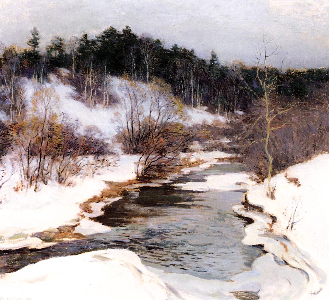 The Frozen Pool, March by Willard Leroy Metcalf,A3(16x12")Poster