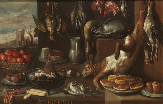 February still life, vintage artwork by Francisco Barrera, 12x8" (A4) Poster