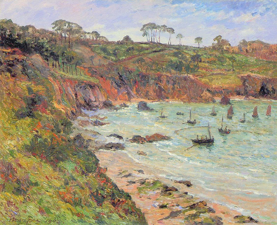 Fishing for sprats in Winter at Douarnenez by Maxime Maufra,A3(16x12")Poster