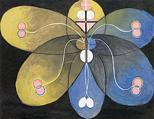 Evolution, No. 09, Group VI, vintage artwork by Hilma af Klint, 12x8" (A4) Poster