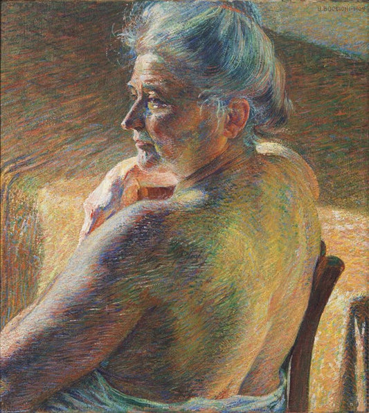 Nudo di spalle, vintage artwork by Umberto Boccioni, 12x8" (A4) Poster