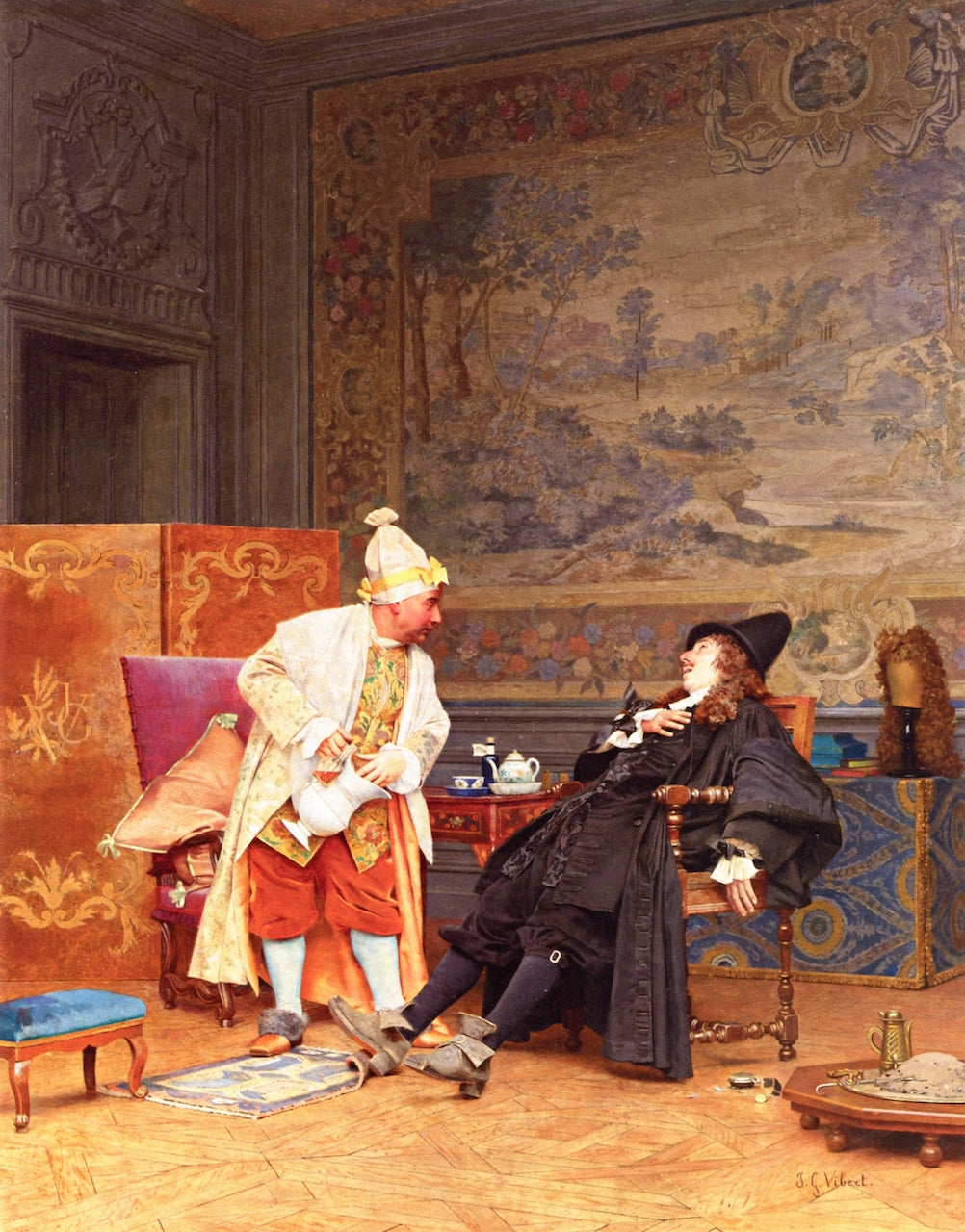 Le Medecin Malade, vintage artwork by Jehan-Georges Vibert, 12x8" (A4) Poster