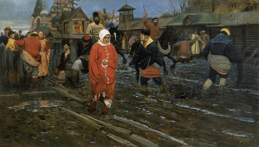 A Moscow Street on Holiday by Andrei Petrovich Riabushkin,A3(16x12")Poster