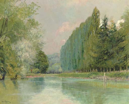 The Seine at Bougival, vintage artwork by Paul Vogler, 12x8" (A4) Poster