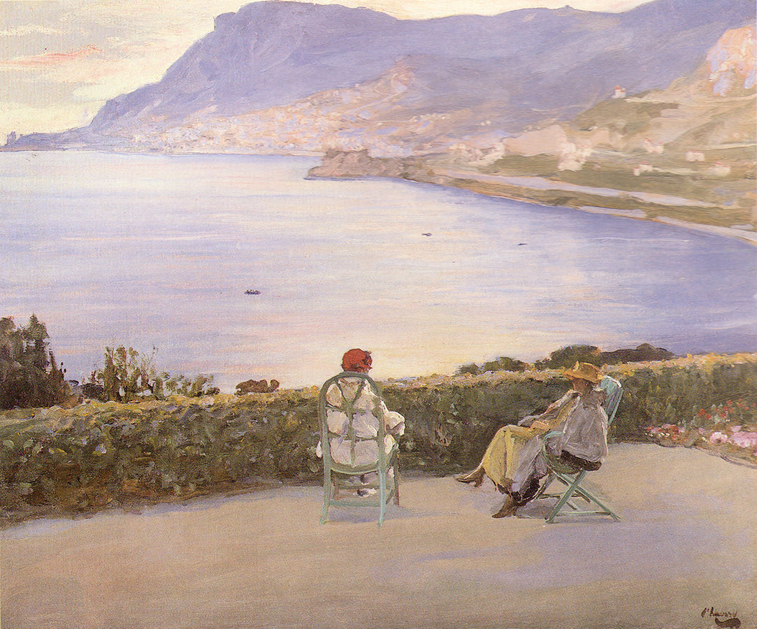 The Bay, Monte Carlo by Sir John Lavery, R.A.,A3(16x12")Poster