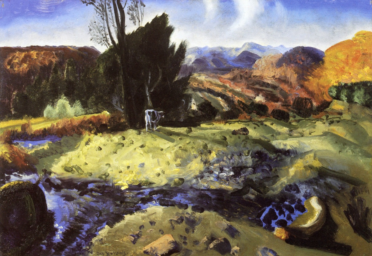 Autumn Brook, vintage artwork by George Wesley Bellows, 12x8" (A4) Poster