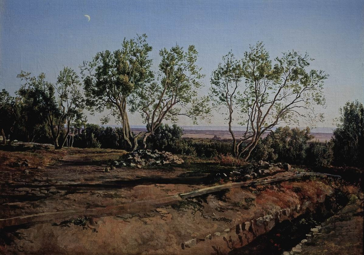 Olive Trees in Albano, vintage artwork by Alexander Ivanov, A3 (16x12") Poster Print