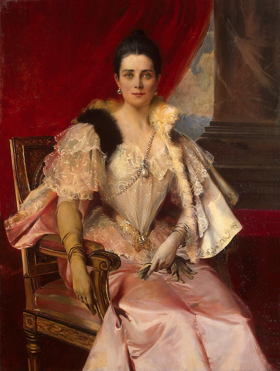 famous Yusupov family La Pelegrina pearl by Francois Flameng,A3(16x12")Poster