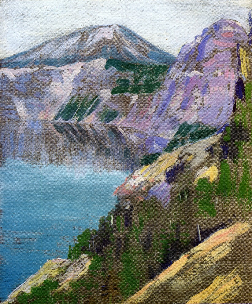 Crater Lake, vintage artwork by Arthur Wesley Dow, 12x8" (A4) Poster