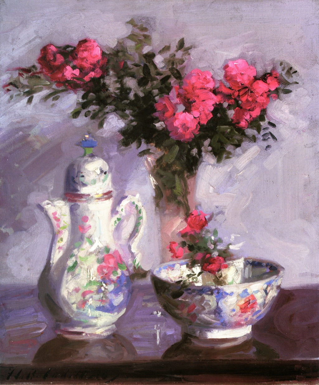 The Famille Rose Coffee Pot, vintage artwork by Francis Campbell Boileau (F.C.B.) Cadell, 12x8" (A4) Poster