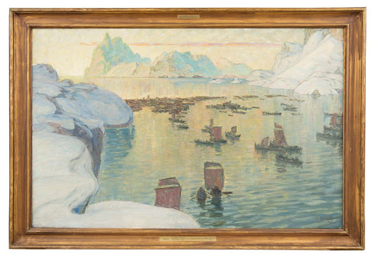 The Fishing Fleet Going Out. Study from North Norway, vintage artwork by Anna Boberg, 12x8" (A4) Poster