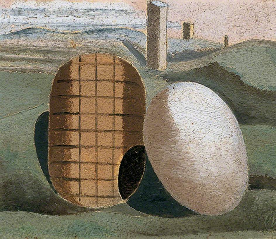 Landscape Composition (Objects in Relation), vintage artwork by Paul Nash, 12x8" (A4) Poster