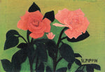 Two Pink Roses, vintage artwork by Horace Pippin, 12x8" (A4) Poster