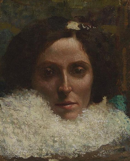 Portrait of Leopoldina Grubicy, vintage artwork by Giovanni Segantini, 12x8" (A4) Poster