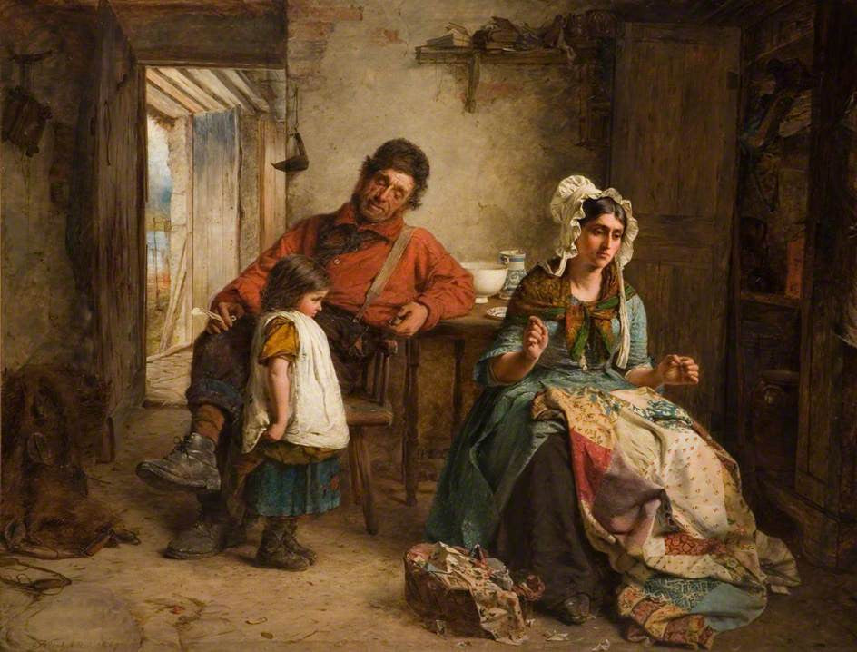 Kiss an' Make-It-Up, vintage artwork by Erskine Nicol, 12x8" (A4) Poster