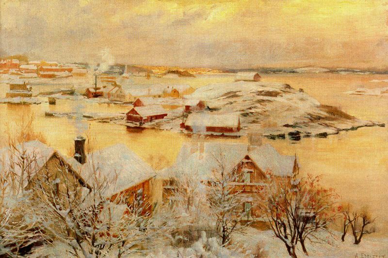 December Day by Albert Edelfelt,A3(16x12")Poster
