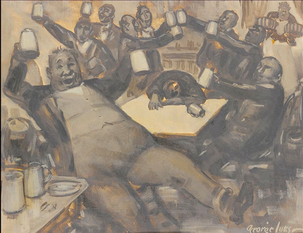 High Tide at Luchow's, vintage artwork by George Luks, 12x8" (A4) Poster