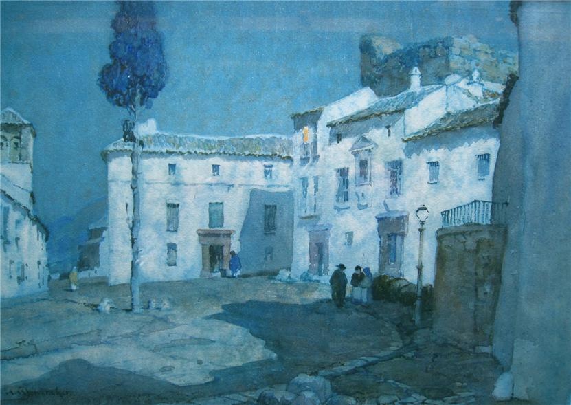Moonlight - Antequera by Albert Moulton Foweraker,16x12(A3) Poster