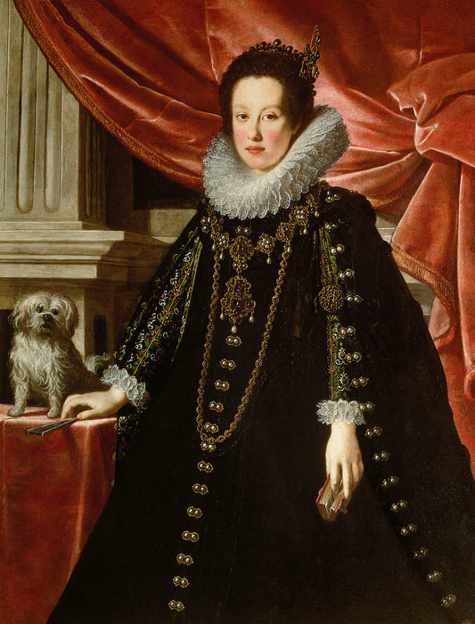 Anna de' Medici, wife of archduke Ferdinand Charles of Austria, vintage artwork by Justus Sustermans, 12x8" (A4) Poster