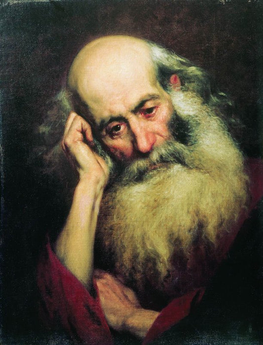 Portrait of Old Man, vintage artwork by Fedor Bronnikov, 12x8" (A4) Poster