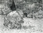 Bush in the Park at Arles; The Poet's Garden II, vintage artwork by Vincent van Gogh, 12x8" (A4) Poster