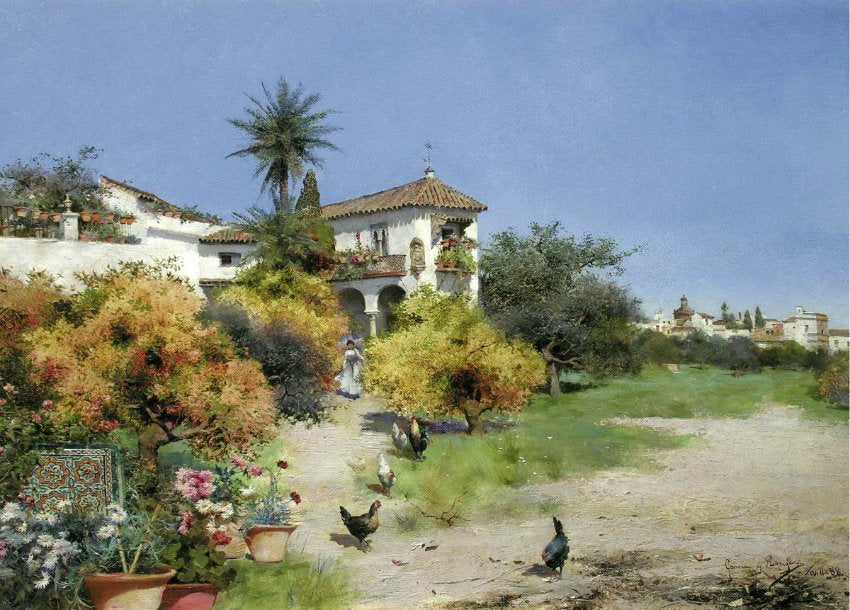 An afternoon stroll by Manuel Garcia y Rodriguez,A3(16x12")Poster