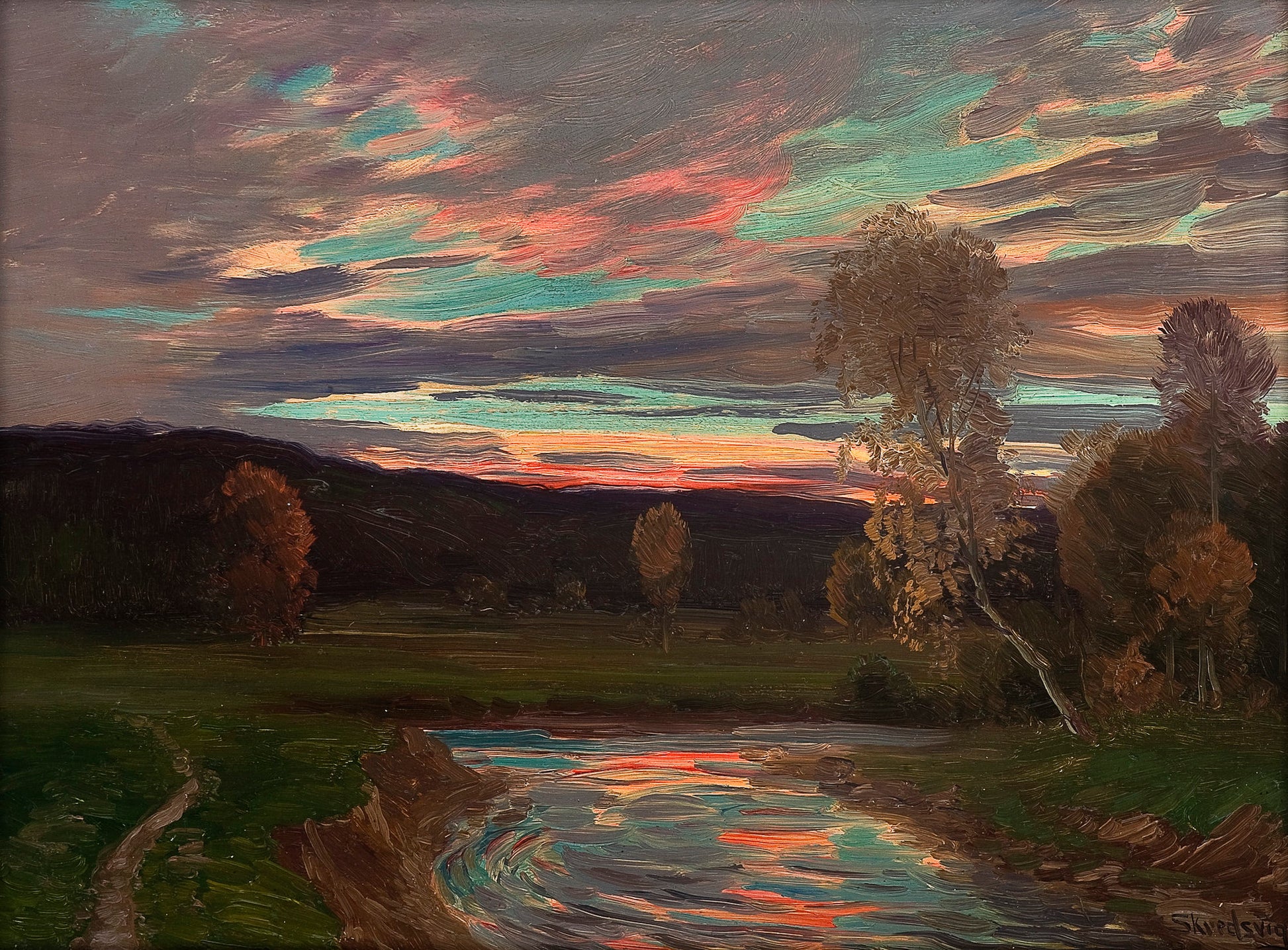 Sunset over Eggedal by Christian Skredsvig,A3(16x12")Poster