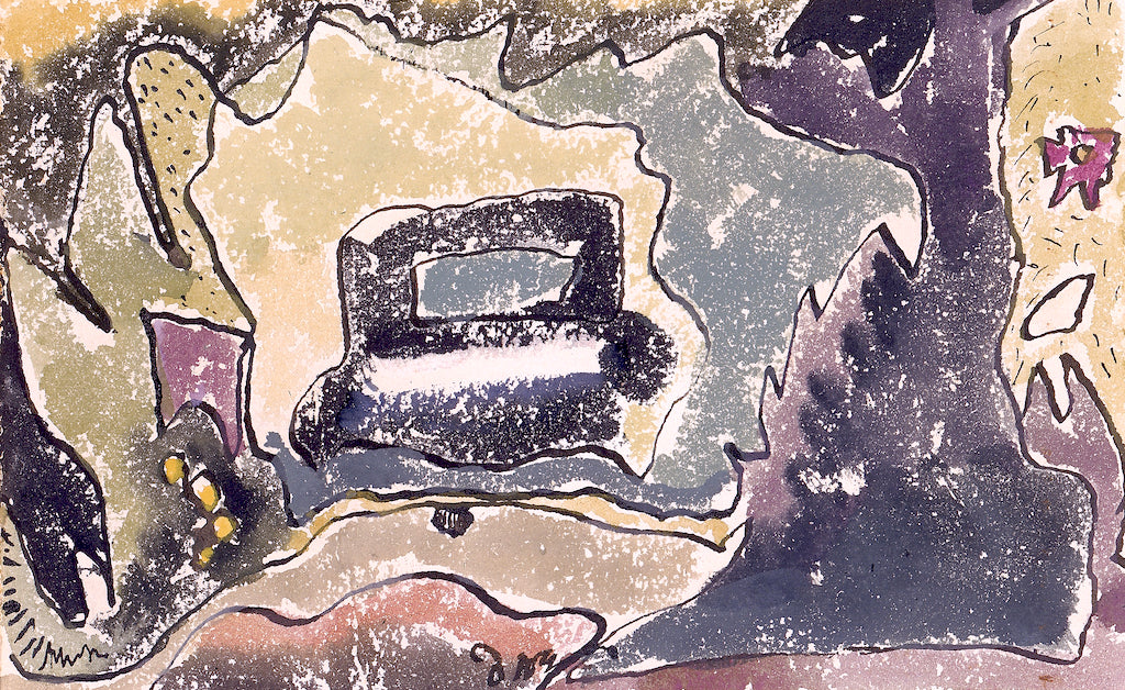 Car across the Street, vintage artwork by Arthur Dove, 12x8" (A4) Poster
