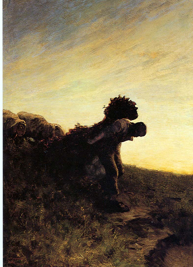 L’ ultima fatica del giorno, vintage artwork by Giovanni Segantini, 12x8" (A4) Poster