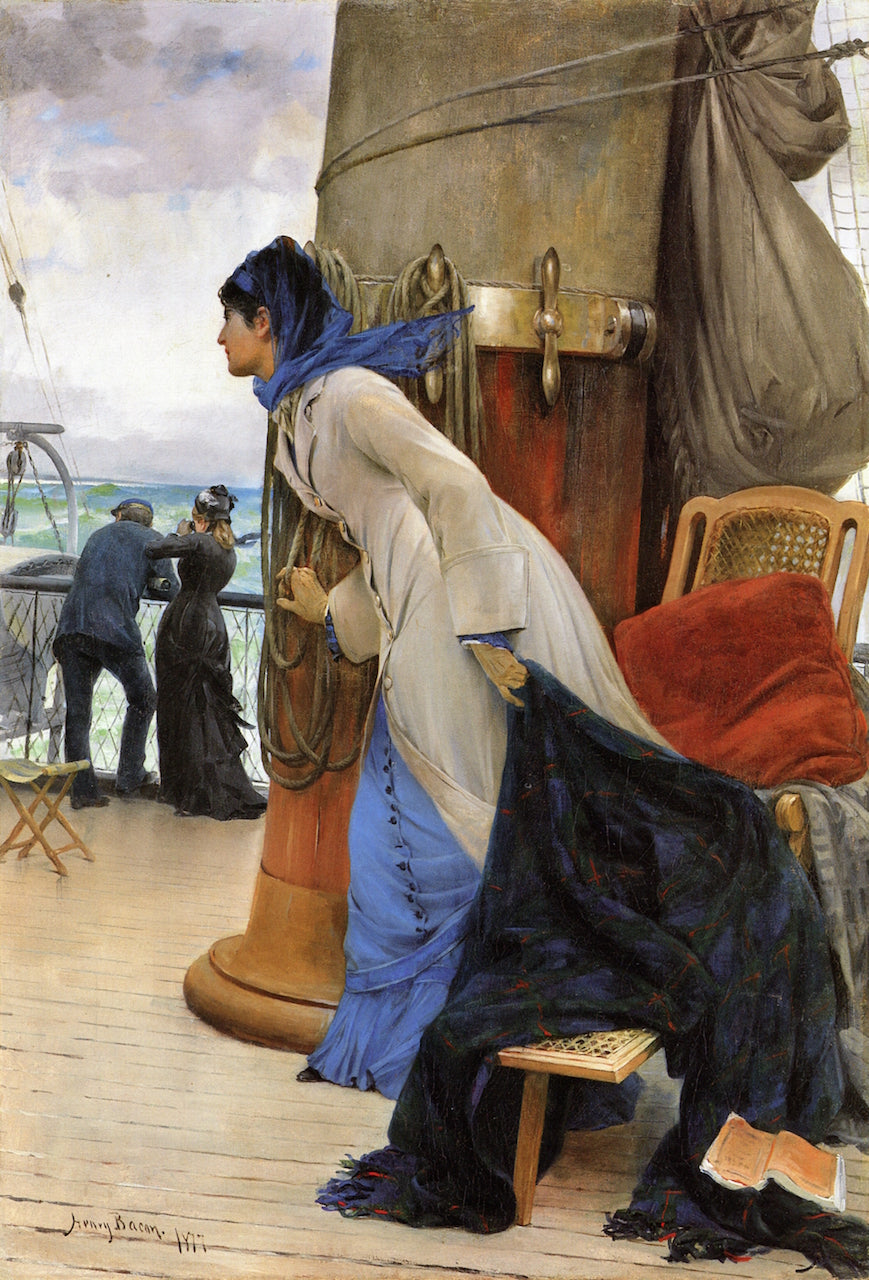 First Sight of Land, vintage artwork by Henry Bacon, 12x8" (A4) Poster