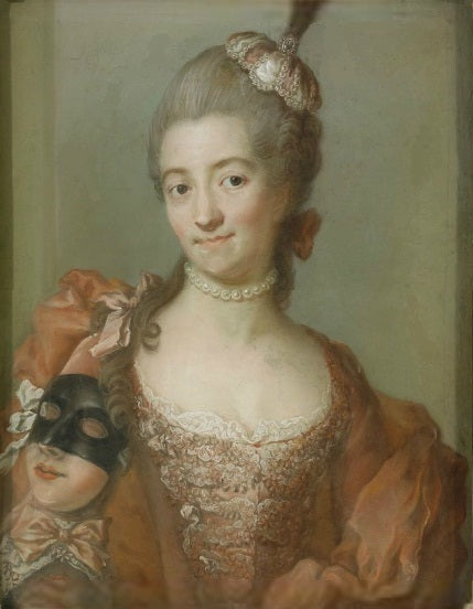 Portrait of Eva Helena Ribbing, vintage artwork by Gustaf Lundberg, 12x8" (A4) Poster