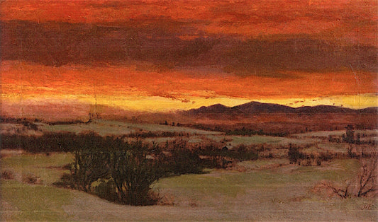 Winter Sunset after a Storm, vintage artwork by Jervis McEntee, 12x8" (A4) Poster