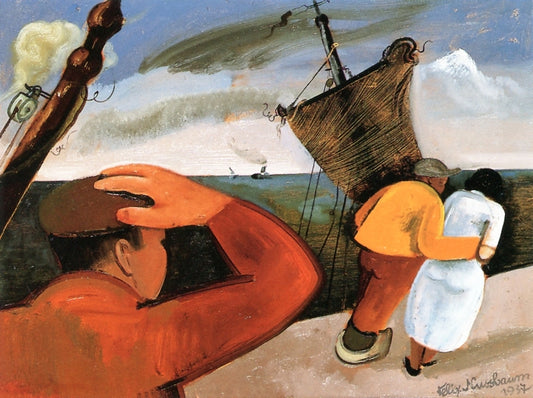 On the Harbor Wall by Felix Nussbaum,16x12(A3) Poster