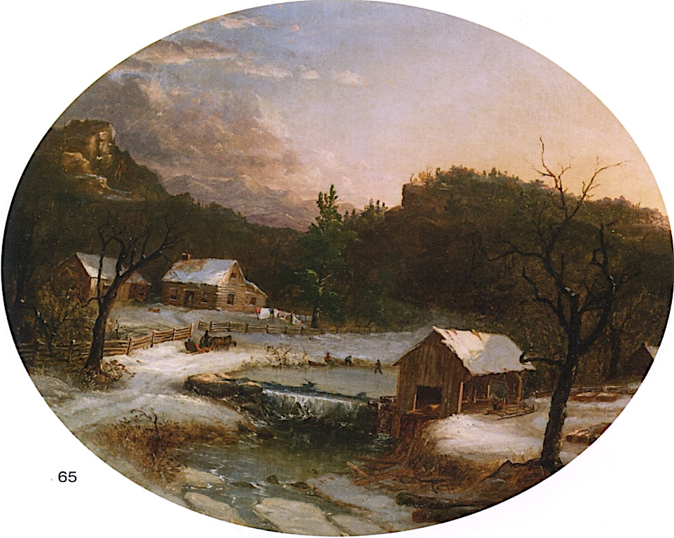 The Farm in Winter, vintage artwork by Regis François Gignoux, A3 (16x12") Poster Print