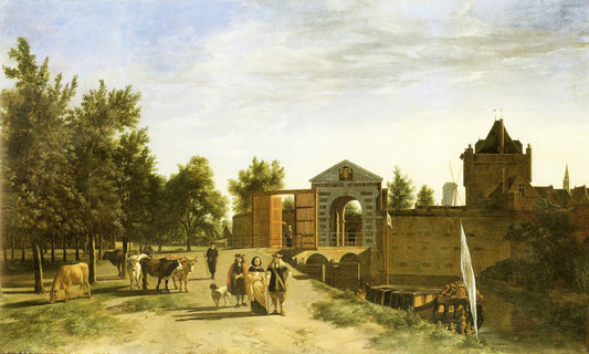 The Zijlpoort in Haarlem, vintage artwork by Gerrit Adriaensz.Berckheyde, 12x8" (A4) Poster