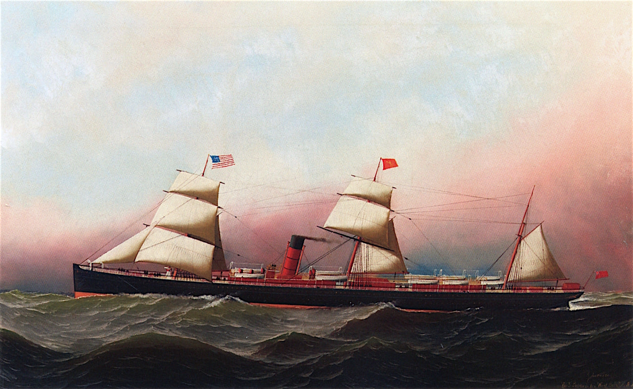 The R.M.S. , vintage artwork by Antonio Jacobsen, 12x8" (A4) Poster