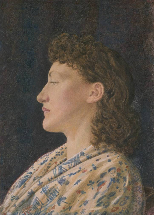 A Girl's Portrait, vintage artwork by George Price Boyce, R.W.S., 12x8" (A4) Poster