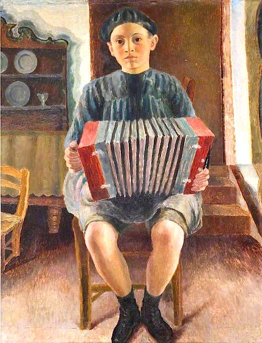 Spanish Boy, the Accordion Player by Dora Carrington,16x12(A3) Poster