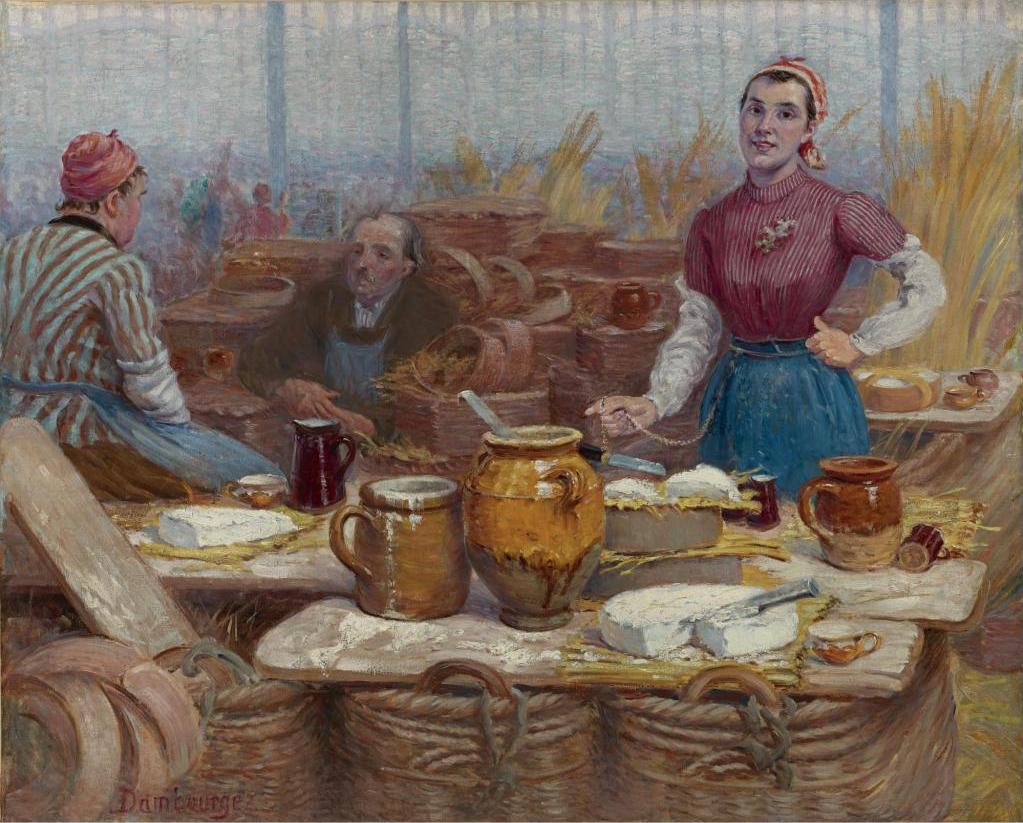 The Cream and Cheese Vendor, vintage artwork by Edouard-Jean Dambourgez, 12x8" (A4) Poster