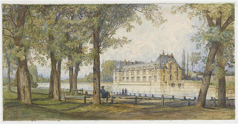 Le Petit Château de Chantilly, vintage artwork by Auguste Paul Charles Anastasi, A3 (16x12") Poster Print