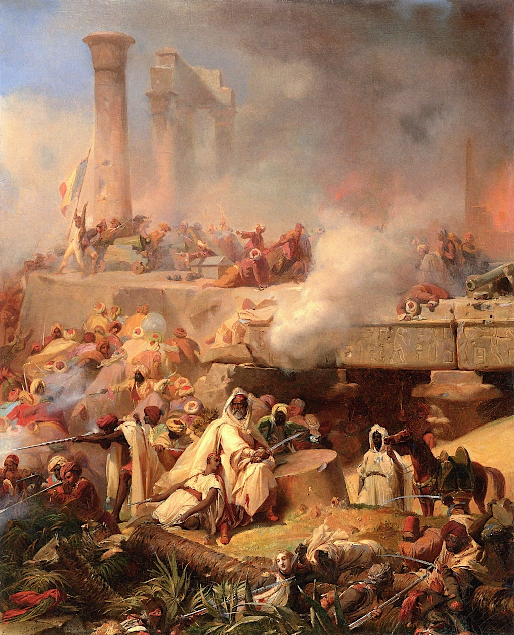 Battle of Heliopolis, Lower Egypt, vintage artwork by Leon Cogniet, A3 (16x12") Poster Print