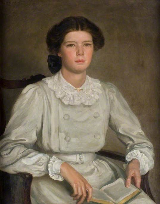 Ailsa Marr Hatton in a Grey Dress by Brian Hatton,16x12(A3) Poster