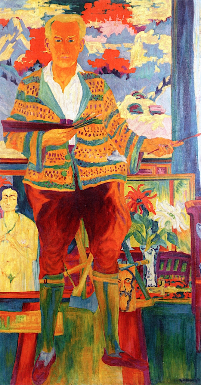Self Portrait III, vintage artwork by Philipp Bauknecht, 12x8" (A4) Poster