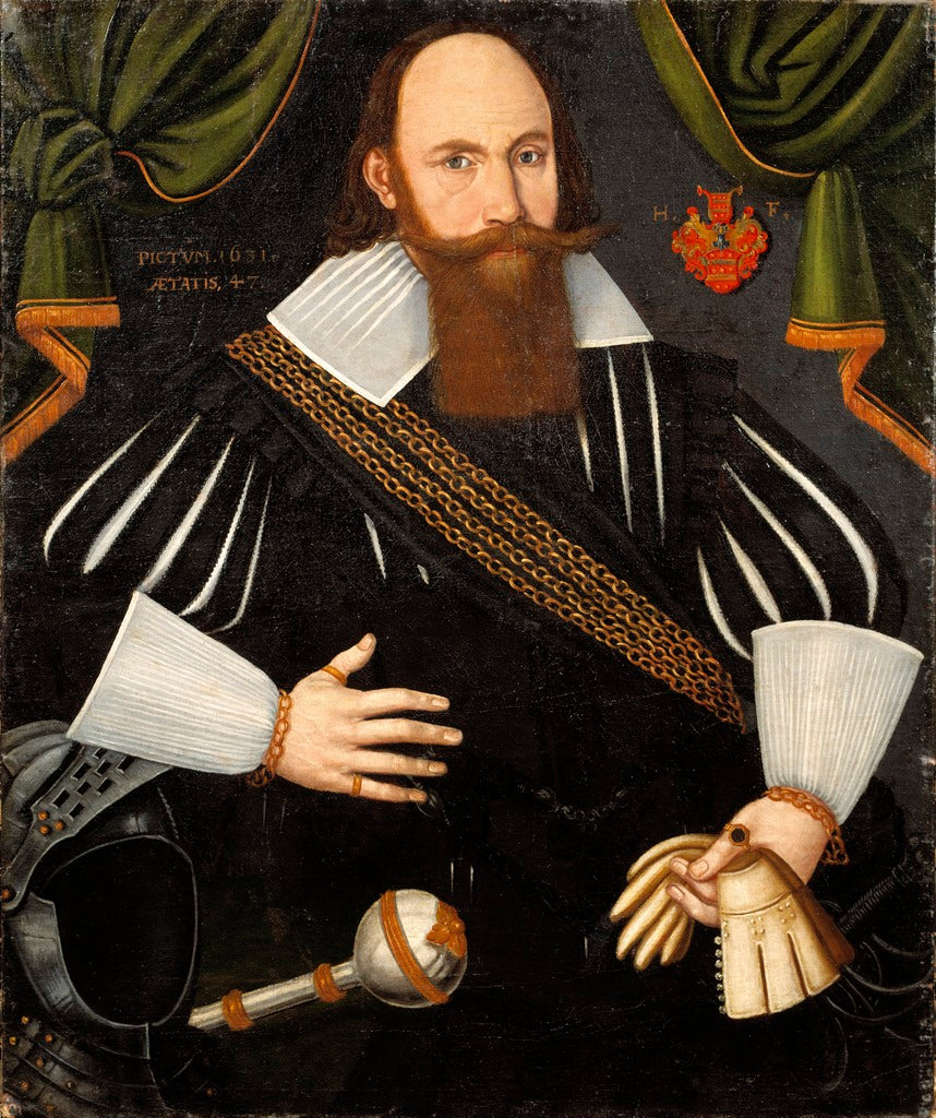 Henrik Fleming, vintage artwork by Jacob Heinrich Elbfas, 12x8" (A4) Poster