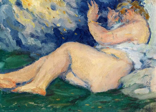 Danaë and the Shower of Gold, vintage artwork by Leonid Osipovich Pasternak, 12x8" (A4) Poster